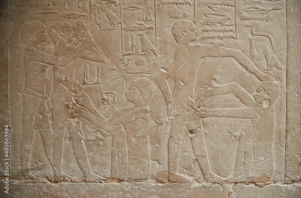 The famous circumcision scene from the Tomb of Ankhmahor