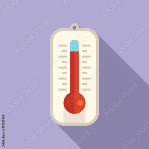 Warming temperature icon flat vector. Global climate