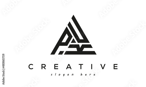 PUK creative tringle three letters logo design
