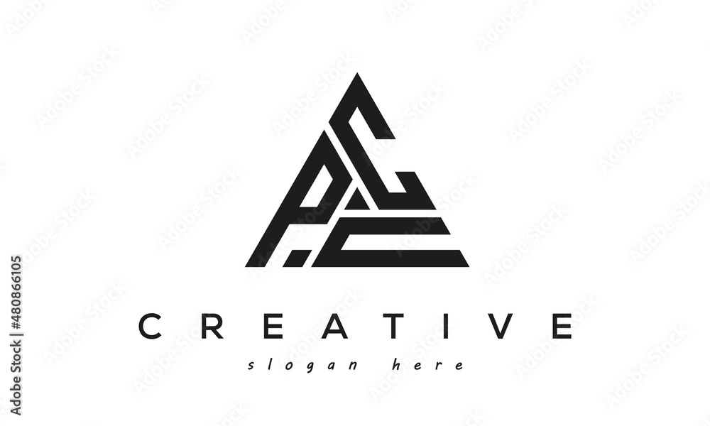 PCN creative tringle three letters logo design - obrazy, fototapety, plakaty 