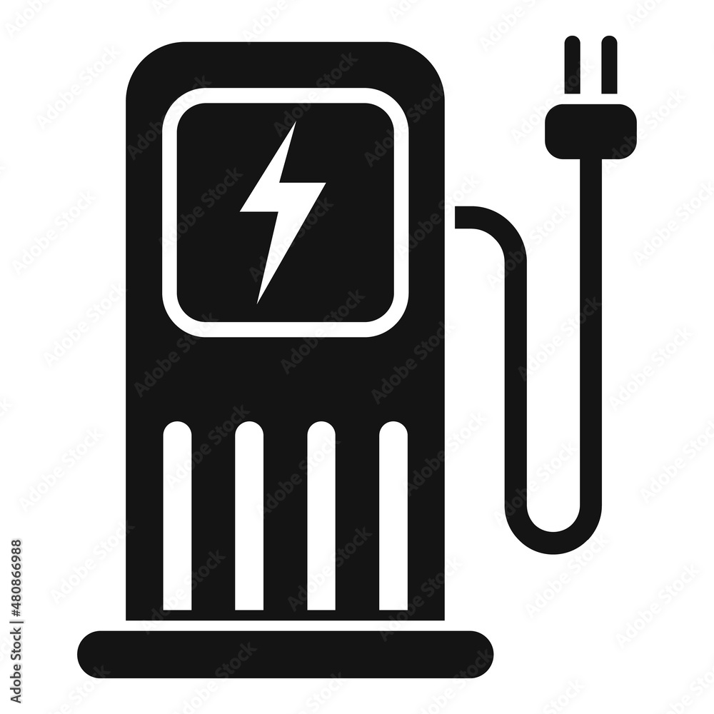 Recharge station icon simple vector. Eco factory Recharge station icon simple vector. Eco factory