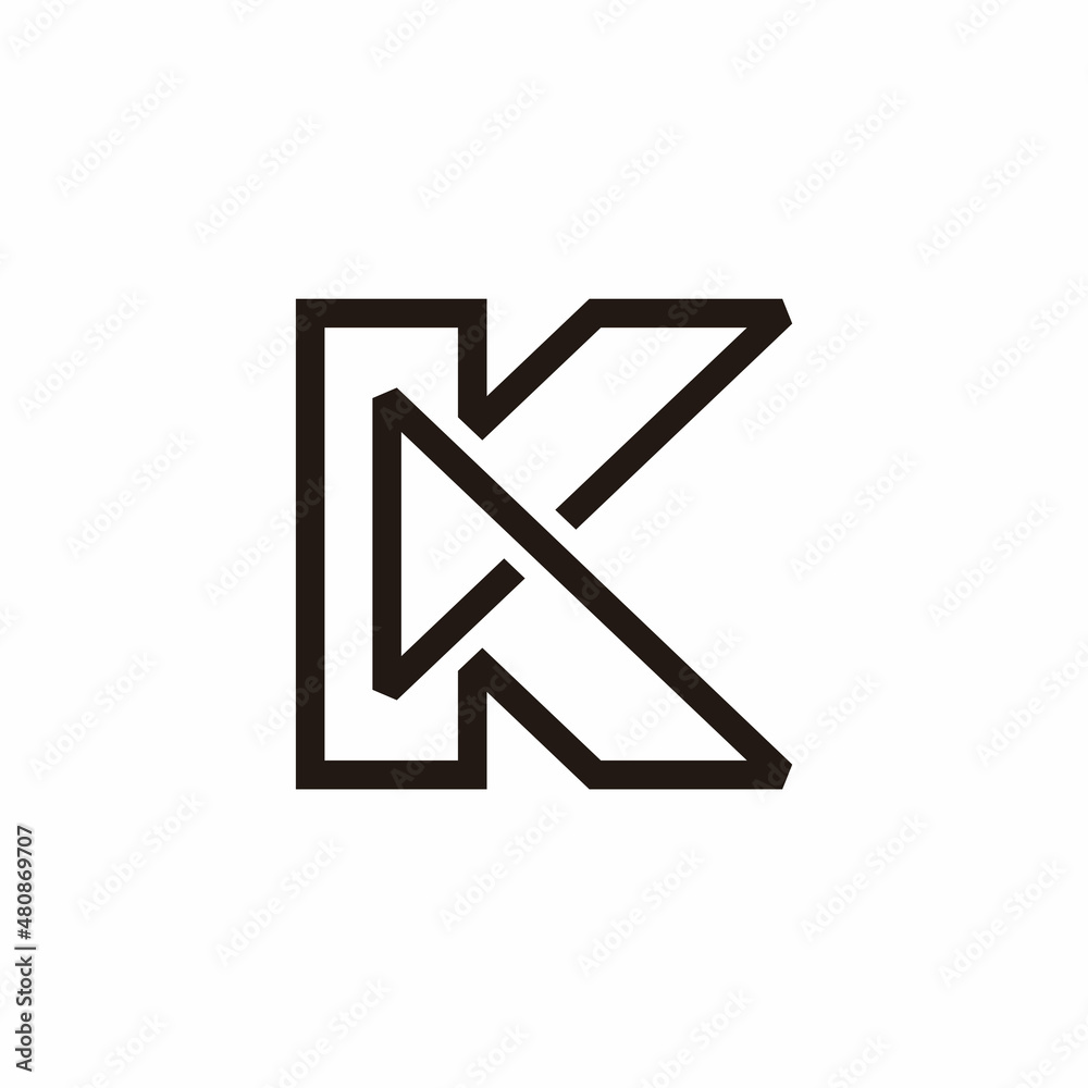 letter k linked triangle infinity geometric logo vector letter k linked triangle infinity geometric logo vector