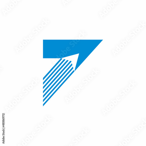 Free Download number seven rocket arrow motion symbol logo vector - GFXLoad