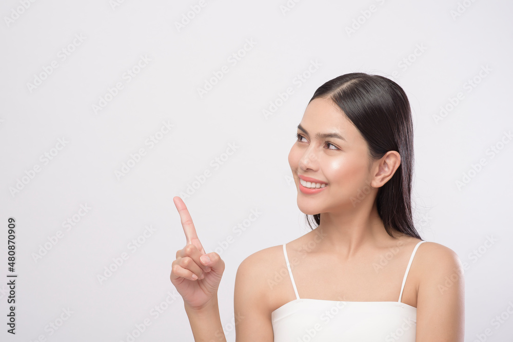 Portrait of young beautiful woman with smooth healthy skin on white background , Skincare concept. Portrait of young beautiful woman with smooth healthy skin on white background , Skincare concept.