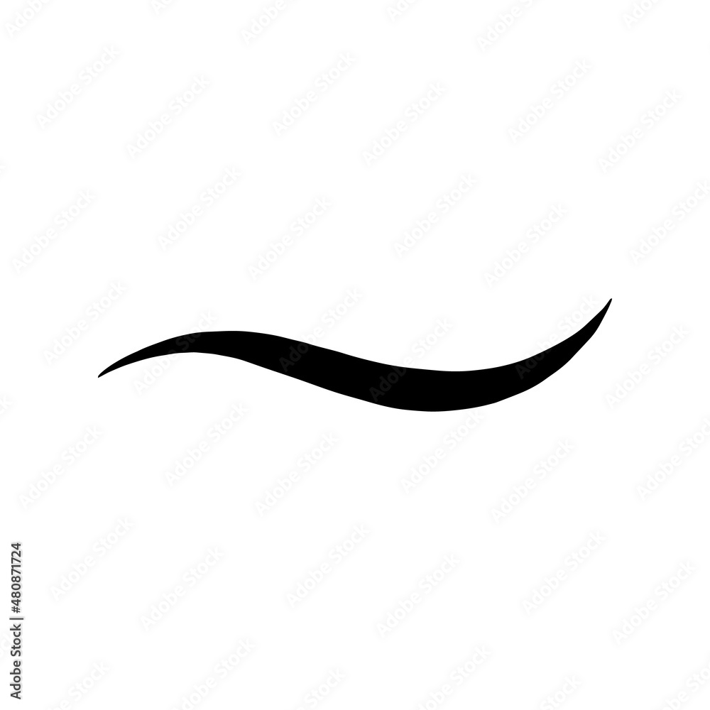 Hand drawn lettering underline or line element, vector illustration isolated. Hand drawn lettering underline or line element, vector illustration isolated.