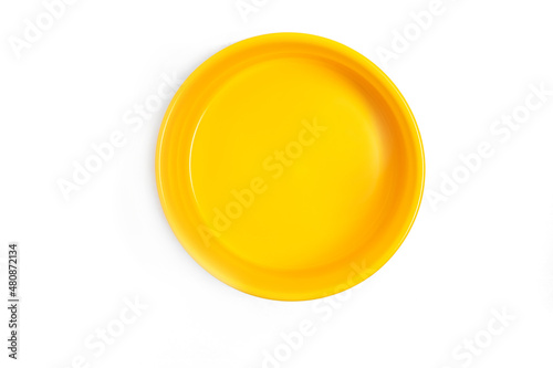 top view yellow ceramic bowl