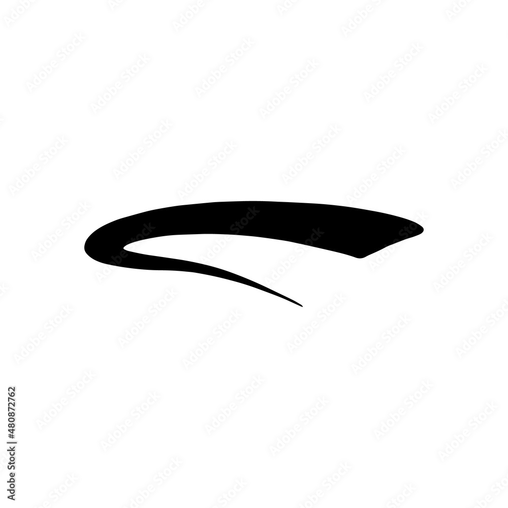 Underline feather pen stroke element, hand drawn vector illustration isolated. Underline feather pen stroke element, hand drawn vector illustration isolated.