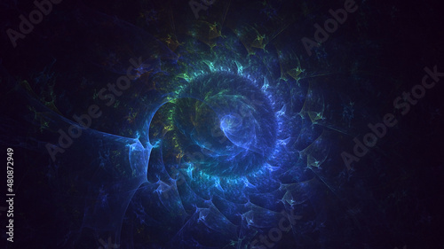 3D rendering abstract colorful fractal light background