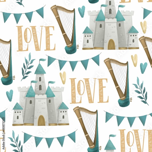 Seamless pattern on the theme of Valentine's Day