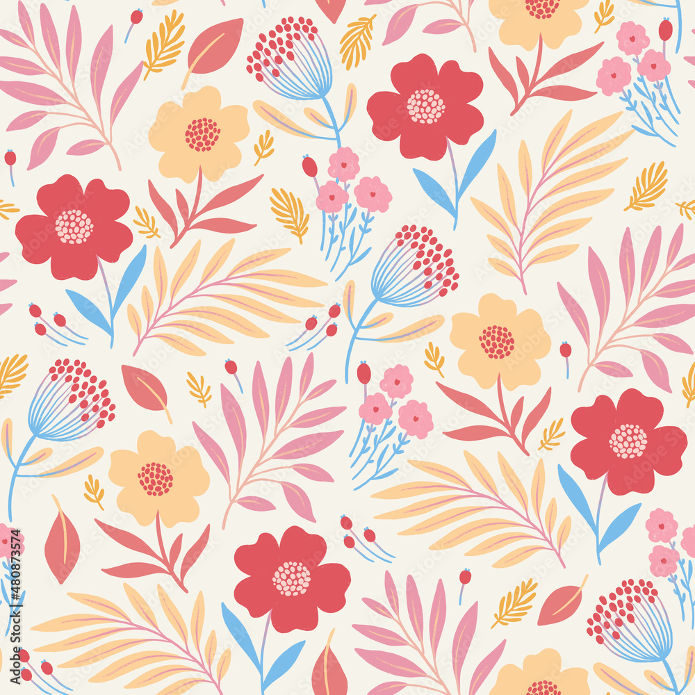 Meadow Flower Seamless Pattern