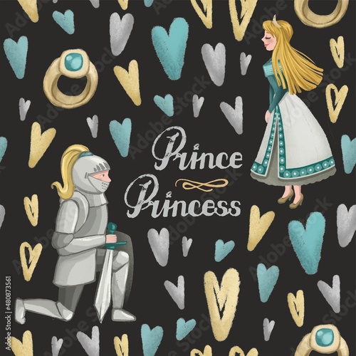 Seamless pattern on the theme of Valentine's Day