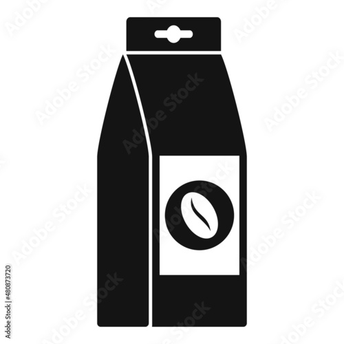Coffee bean bag icon simple vector. Espresso cup