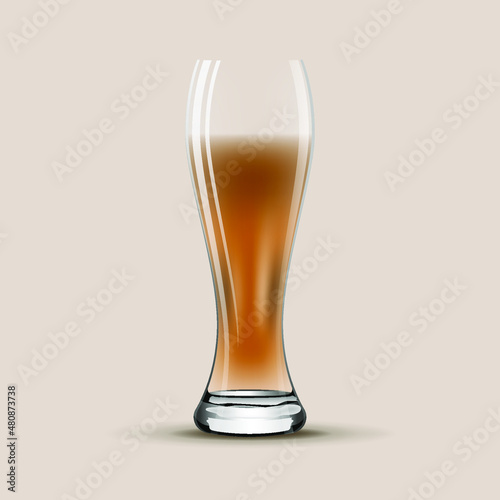 Realistic glass with beer isolated on white background,vector illustration