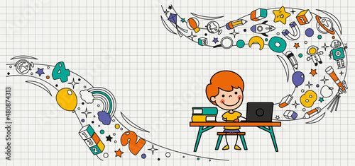Hand Drawn Funny Cartoon Student