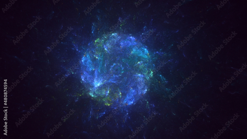 Obraz premium 3D rendering abstract multicolor fractal light background