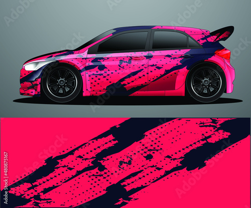 Rally car decal graphic wrap vector  abstract background