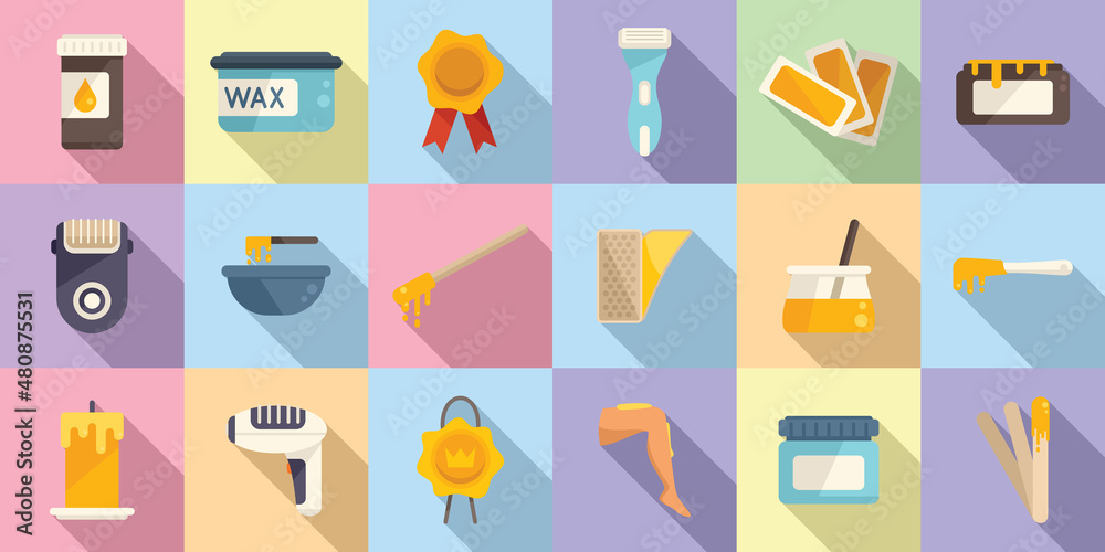 Wax icons set flat vector. Seal stamp Wax icons set flat vector. Seal stamp