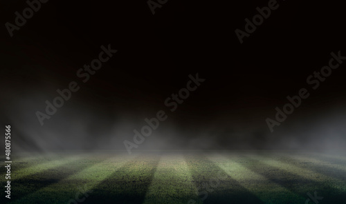 Full night football arena in lights. lights at night and stadium 3D rendering.