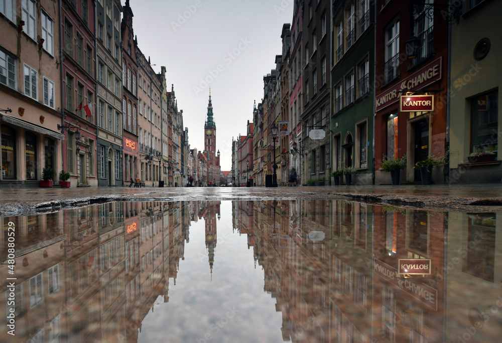 Rainy day in Gdansk - obrazy, fototapety, plakaty 