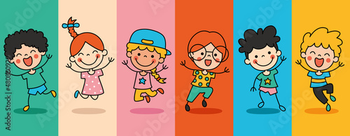 Hand Drawn Funny Cartoon Children