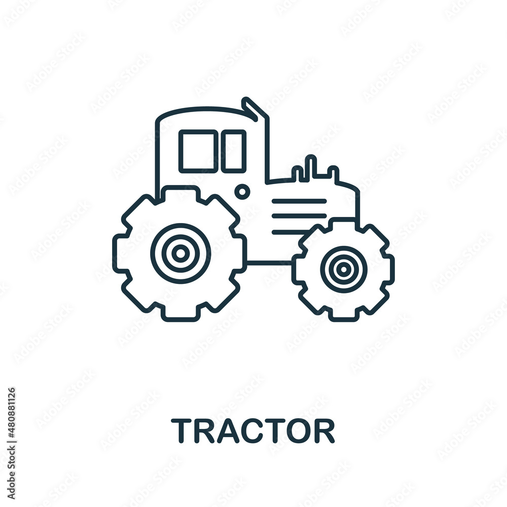 Tractor icon. Line element from farming collection. Linear Tractor icon sign for web design, infographics and more. Tractor icon. Line element from farming collection. Linear Tractor icon sign for web design, infographics and more.