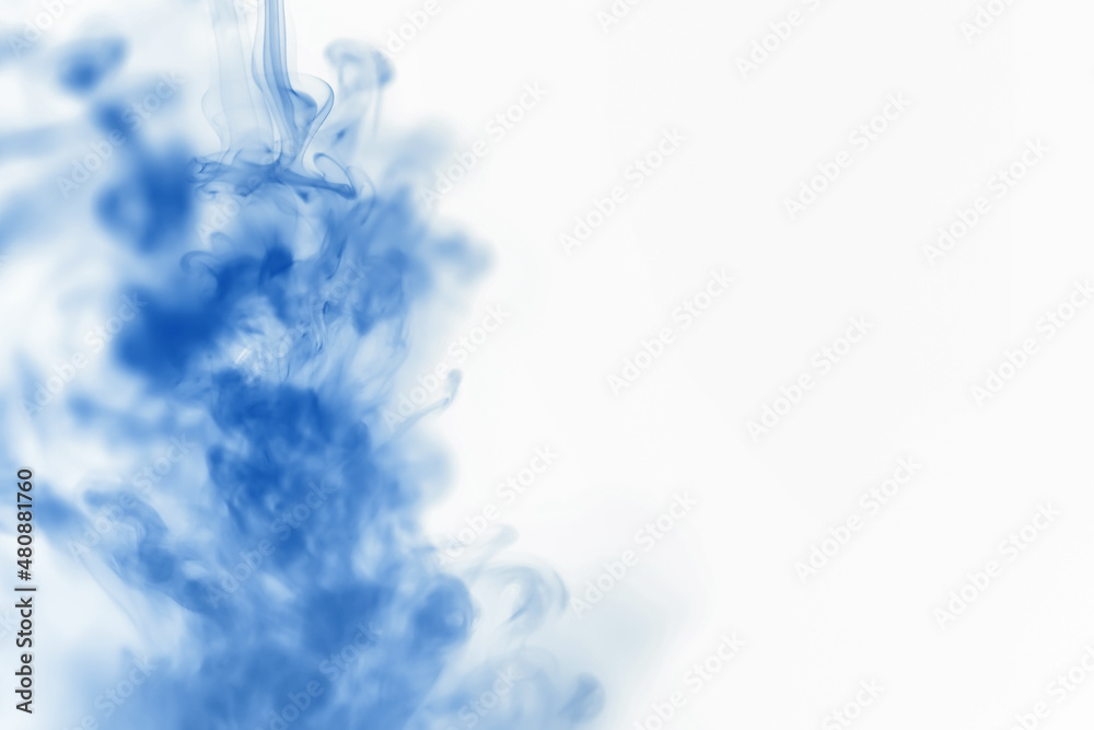 Obraz premium Puffs of paint in water. The dissolution of the dye in water. Water pollution. Concept art creativity.