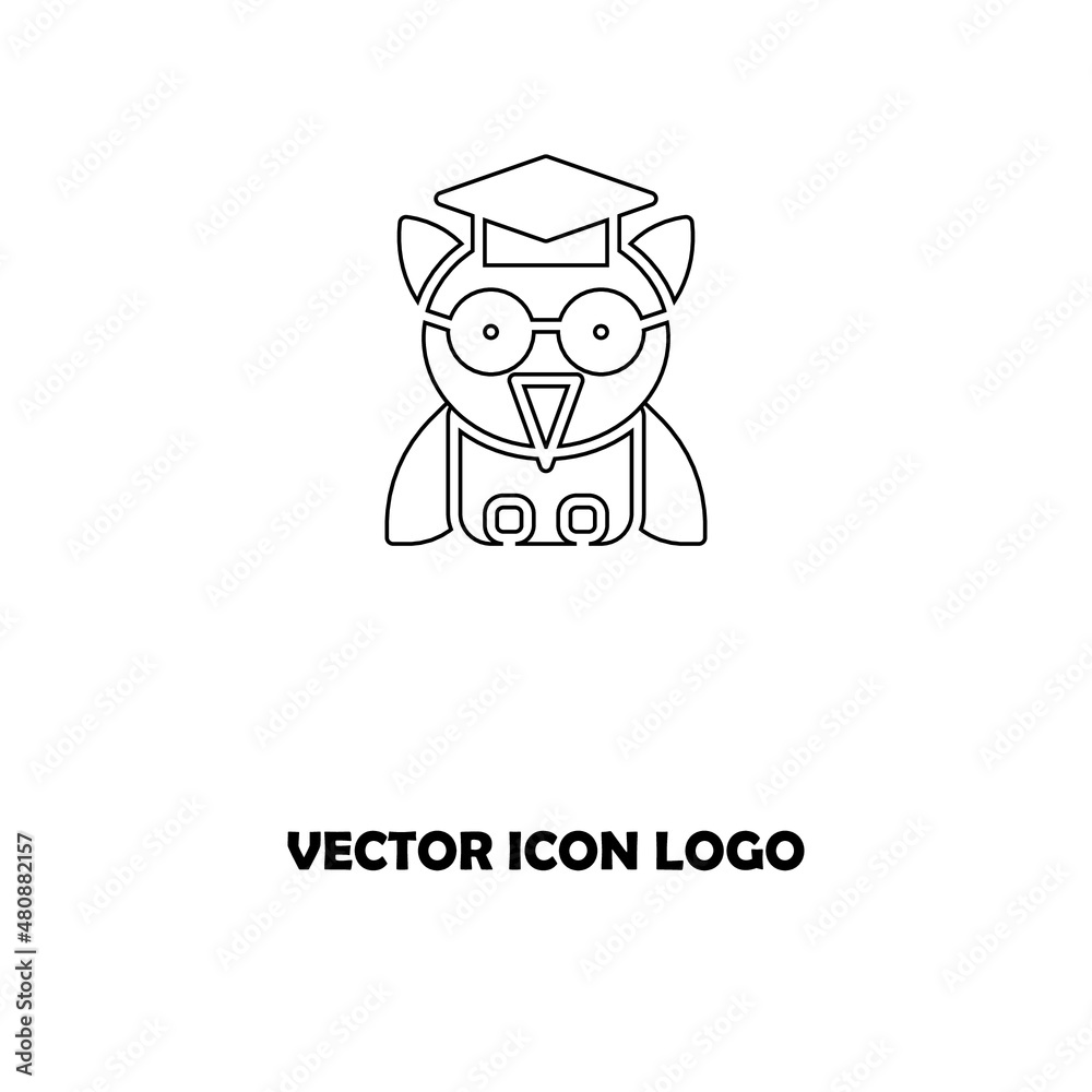 Smart owl with a student academic cap vector icon. Thin line illustration of a school student owl
Smart owl with a student academic cap vector icon. Thin line illustration of a school student owl