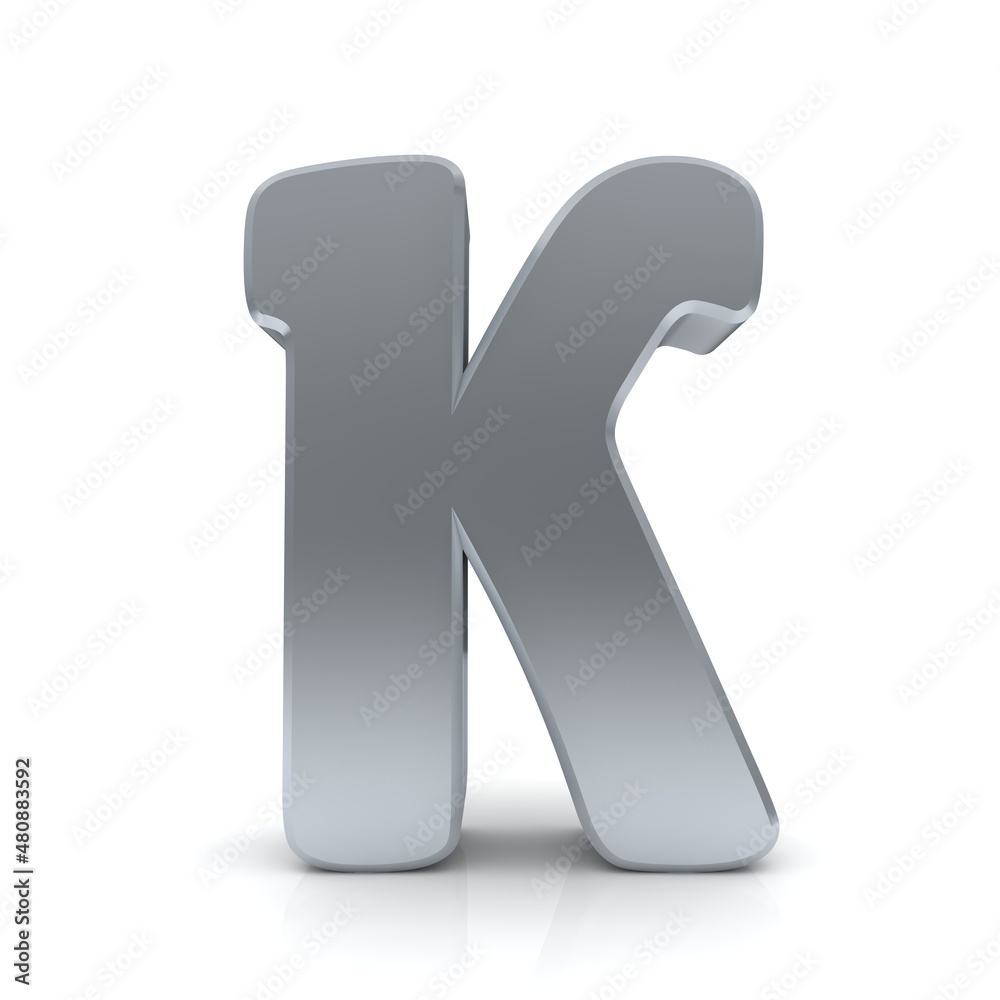 K letter silver 3d K letter silver 3d