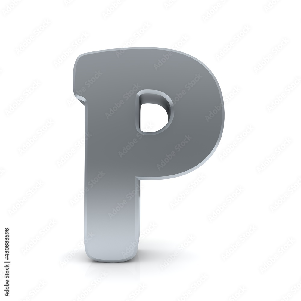 P letter silver 3d P letter silver 3d