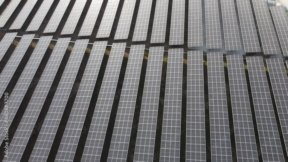 4K moving on Solar Cell in the Solar Farm. Concept of sustainable of green energy by generate energy power from sunlight. 4K moving on Solar Cell in the Solar Farm. Concept of sustainable of green energy by generate energy power from sunlight.