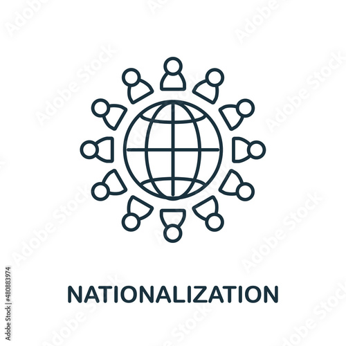 Nationalization icon. Line element from economic crisis collection. Linear Nationalization icon sign for web design, infographics and more.