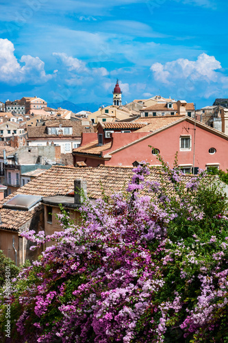 Panoramic view of Corfu old town, Corfu island, Greece.