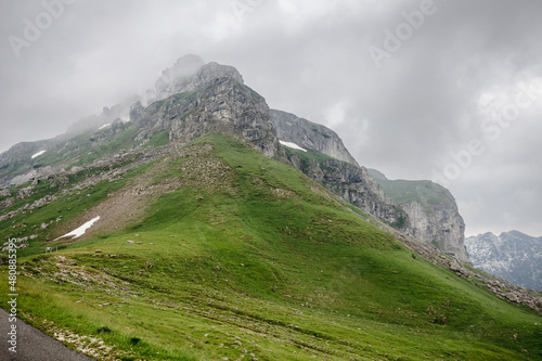 Mountain landscape view of Sedlo pass in Durmitor park  Montenegro.