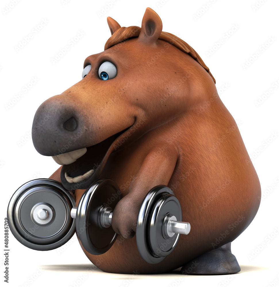 Naklejka premium Fun horse - 3D Illustration