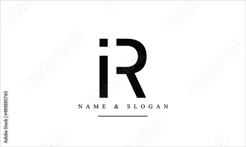 RI, IR, R, I abstract letters logo monogram