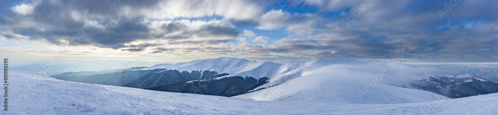 Beautiful winter in the Carpathian mountains, Ukraine