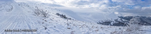 Beautiful winter in the Carpathian mountains, Ukraine