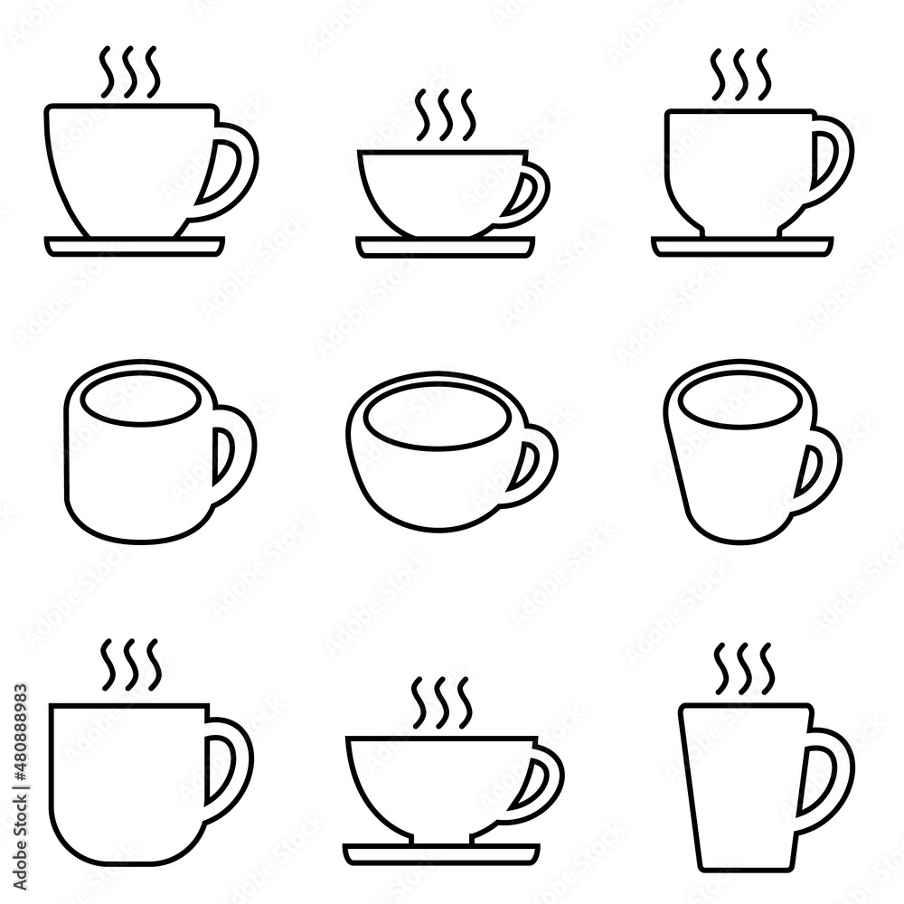 Coffee cup line icon, vector outline logo isolated on white background Coffee cup line icon, vector outline logo isolated on white background