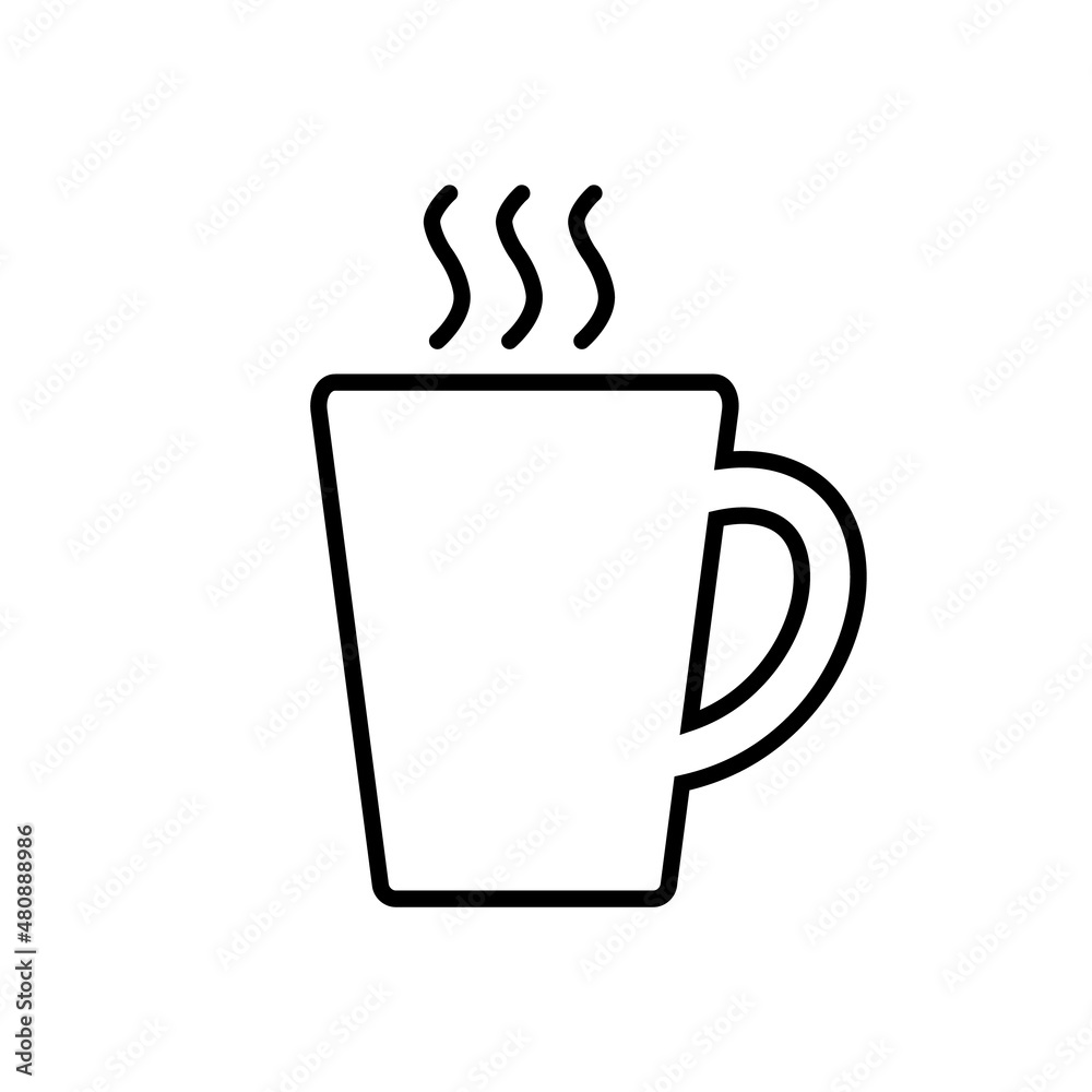 Coffee cup line icon, vector outline logo isolated on white background Coffee cup line icon, vector outline logo isolated on white background