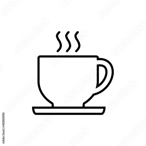 Coffee cup line icon  vector outline logo isolated on white background