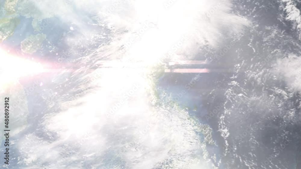 Zoom in from space and focus on Philippines, Cabanatuan. 3D Animation. Background for travel intro. Elements of this image furnished by NASA
