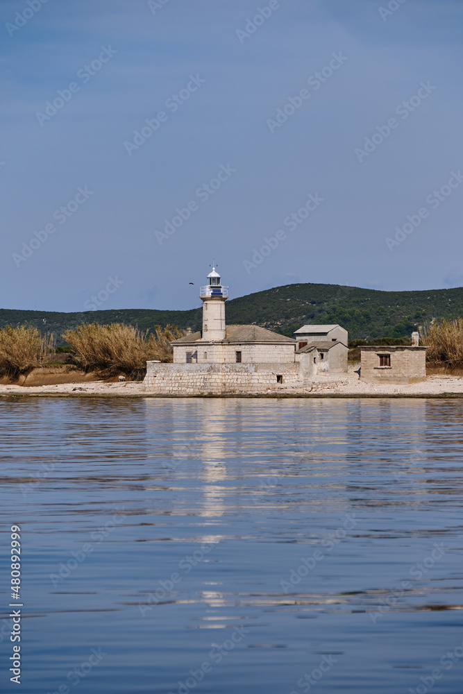 lighthouse on the island of island Unije, Croatia