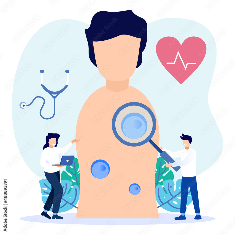 Illustration vector graphic cartoon character of knowledge of the diagnosis