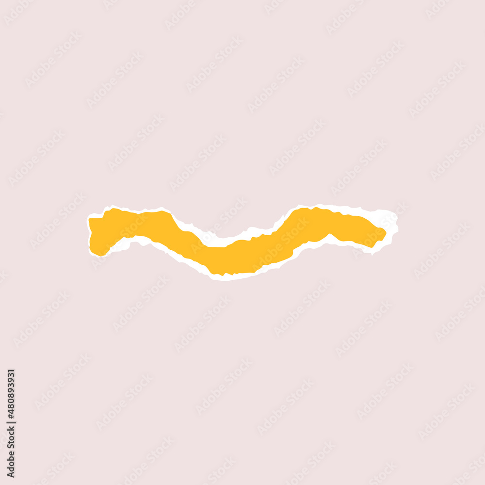 Torn piece of paper isolated. Wave is a piece of paper with a dangling edge. Vector illustration of a geometric shape with a white torn edge. Torn piece of paper isolated. Wave is a piece of paper with a dangling edge. Vector illustration of a geometric shape with a white torn edge.