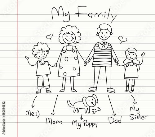 Hand Drawn Cartoon Family