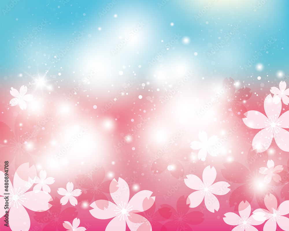 桜の花のシルエット背景 桜の花のシルエット背景