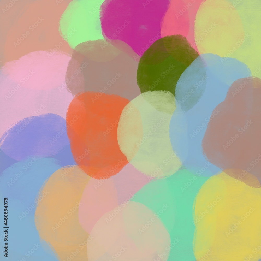 Colorful hand-drawn circles, abstract backgrounds
