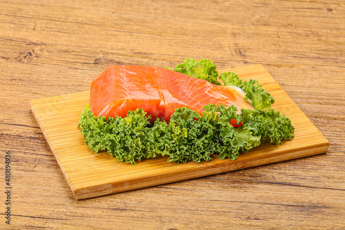 Salmon fillet slice for cooking