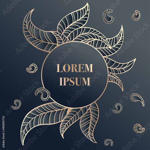 Luxury Golden leaf art deco wallpaper. Nature background vector.