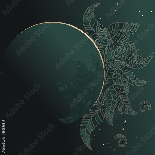 Luxury Golden leaf art deco wallpaper. Nature background vector.